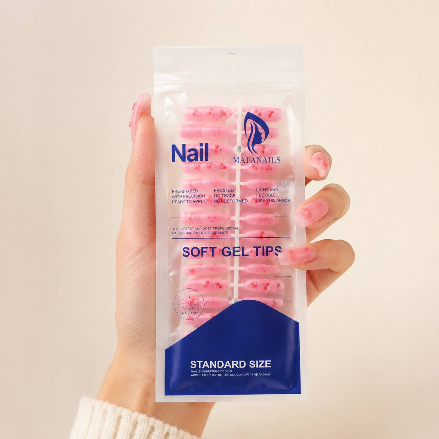 Nail Art Pink Soft - 1 verpakking zachte gradiënt roze kersen