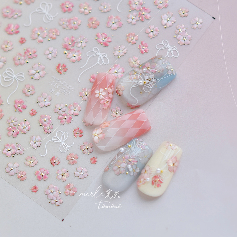 Nail Art Pink Soft - Kersenbloesem roze bloem Sakura lente 5D