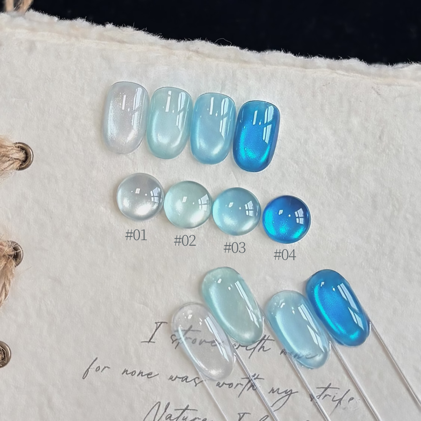 Nail Art Ice Blue - 1-8 stuks PSK Blauw en Wit