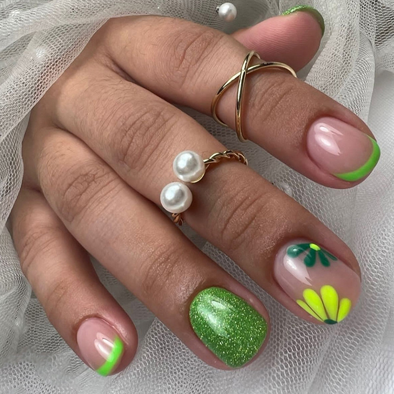 Nail Art French Nails - 24 stuks korte balletvalse nagels met