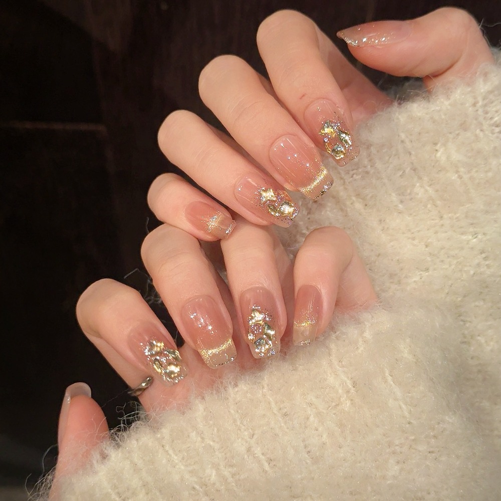 Nail Art Xs - 10 stuks gradient crème Franse handgemaakte
