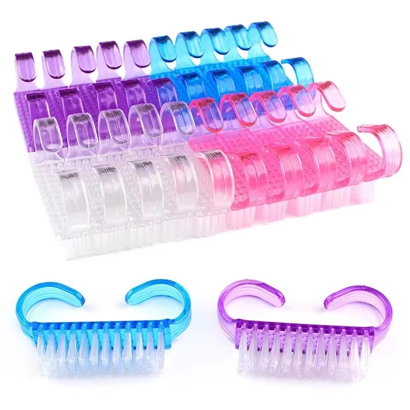Nail Art Pink Soft - 5/10/15 Stuks Plastic Nagelkunstborstels Roze Nagelhandreinigingsborstel