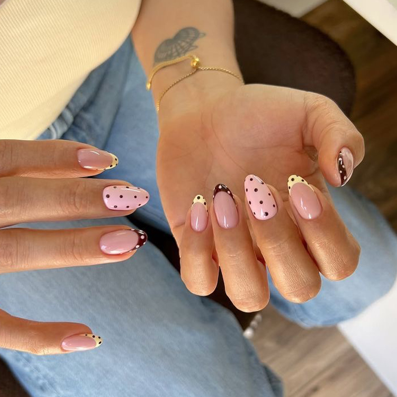 Nail Art French Nails - 24 stuks amandelvormige kunstnagels sets met