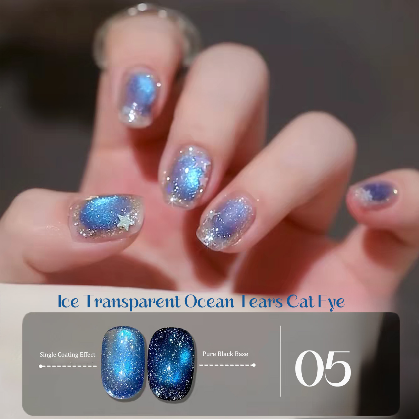 Nail Art Ice Blue - SHAKA 1-8 stuks Zomer Populaire IJzige