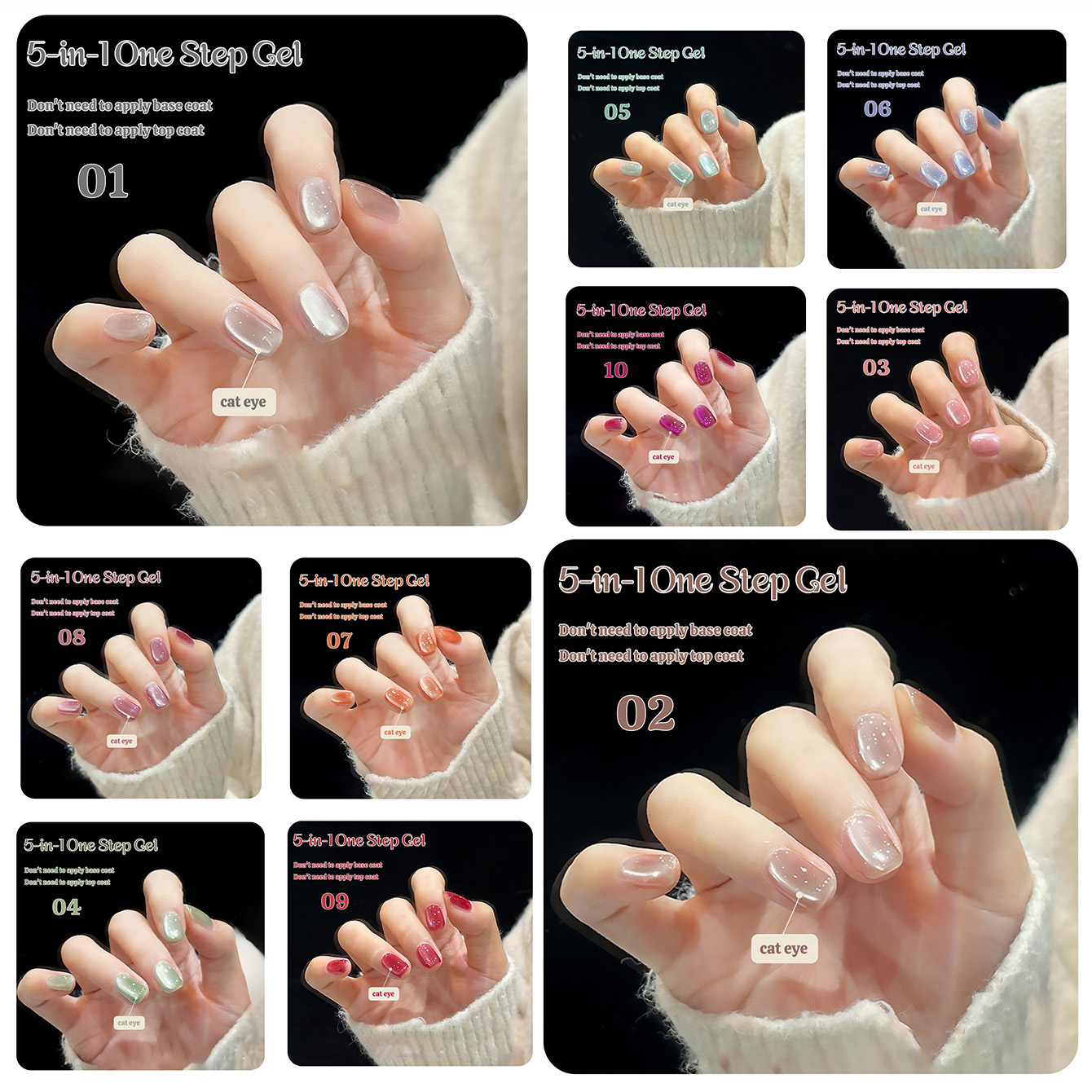 Nail Art Ice Blue - 1 stuk TC Nieuwe 5-in-1 One-Step