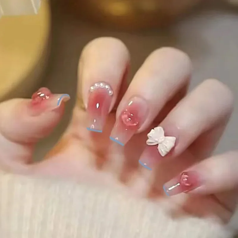 Nail Art French Nails - 24 Stks/set Nep Nagels Kunst Boog
