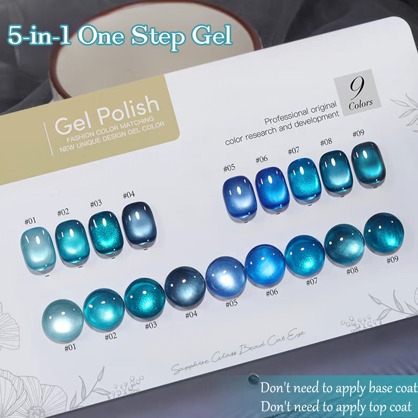 1 stuk SHAKA Saffierglas Kraal - Nail Art Ice Blue recensie en prijs
