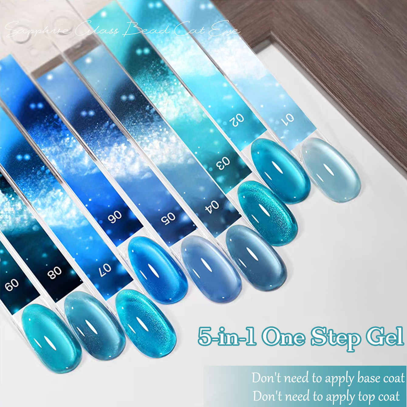 1 stuk SHAKA Saffierglas Kraal - Nail Art Ice Blue recensie en prijs