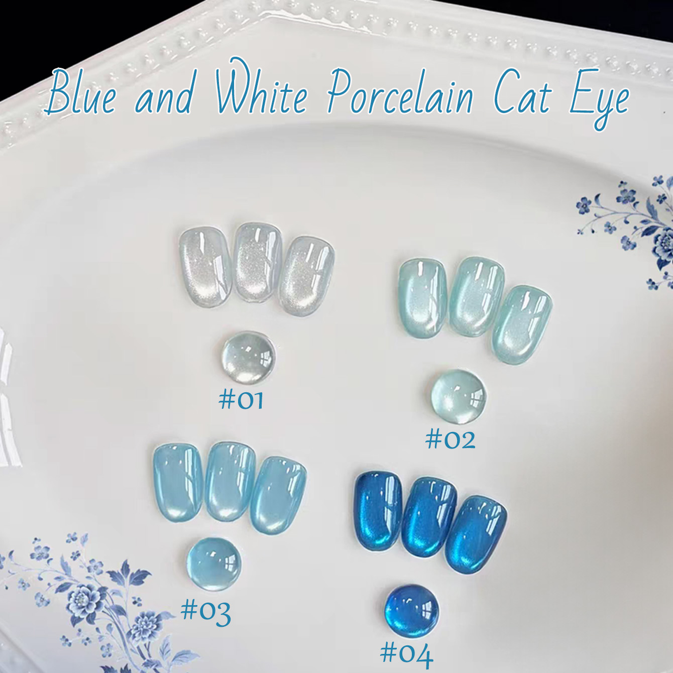 1 stuk TC Blauw en Wit Porsele - Nail Art Ice Blue recensie en prijs