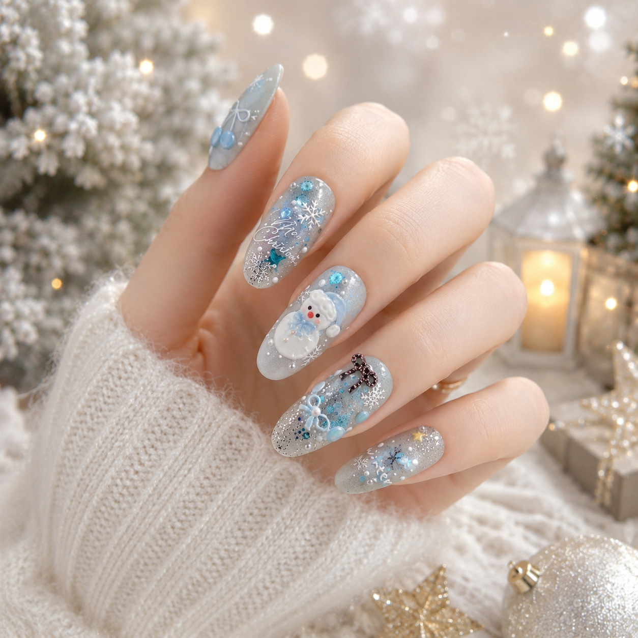 Kerst Nagelsticker Winter IJsb - Nail Art Ice Blue recensie en prijs