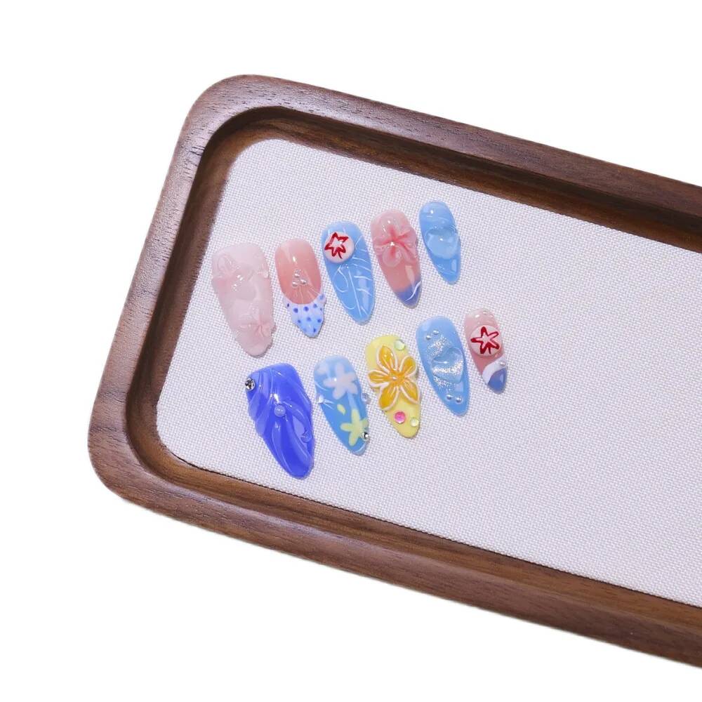 Luxe amandelvormige handgemaak - Nail Art Ice Blue recensie en prijs