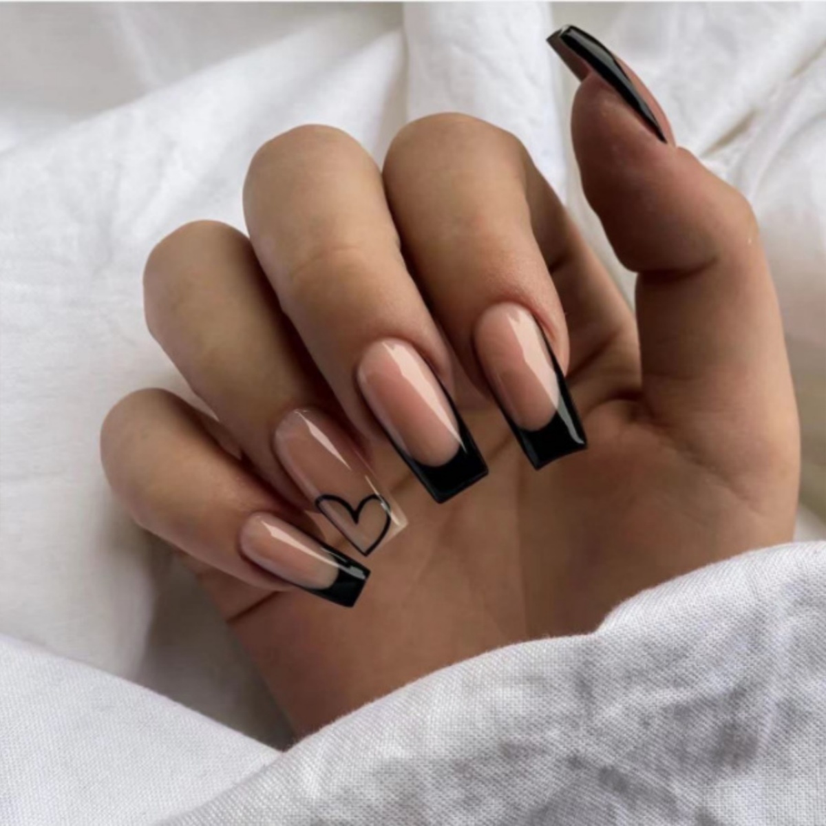 24 stks Zwarte Franse Nep Nage - Nail Art French Nails recensie en prijs