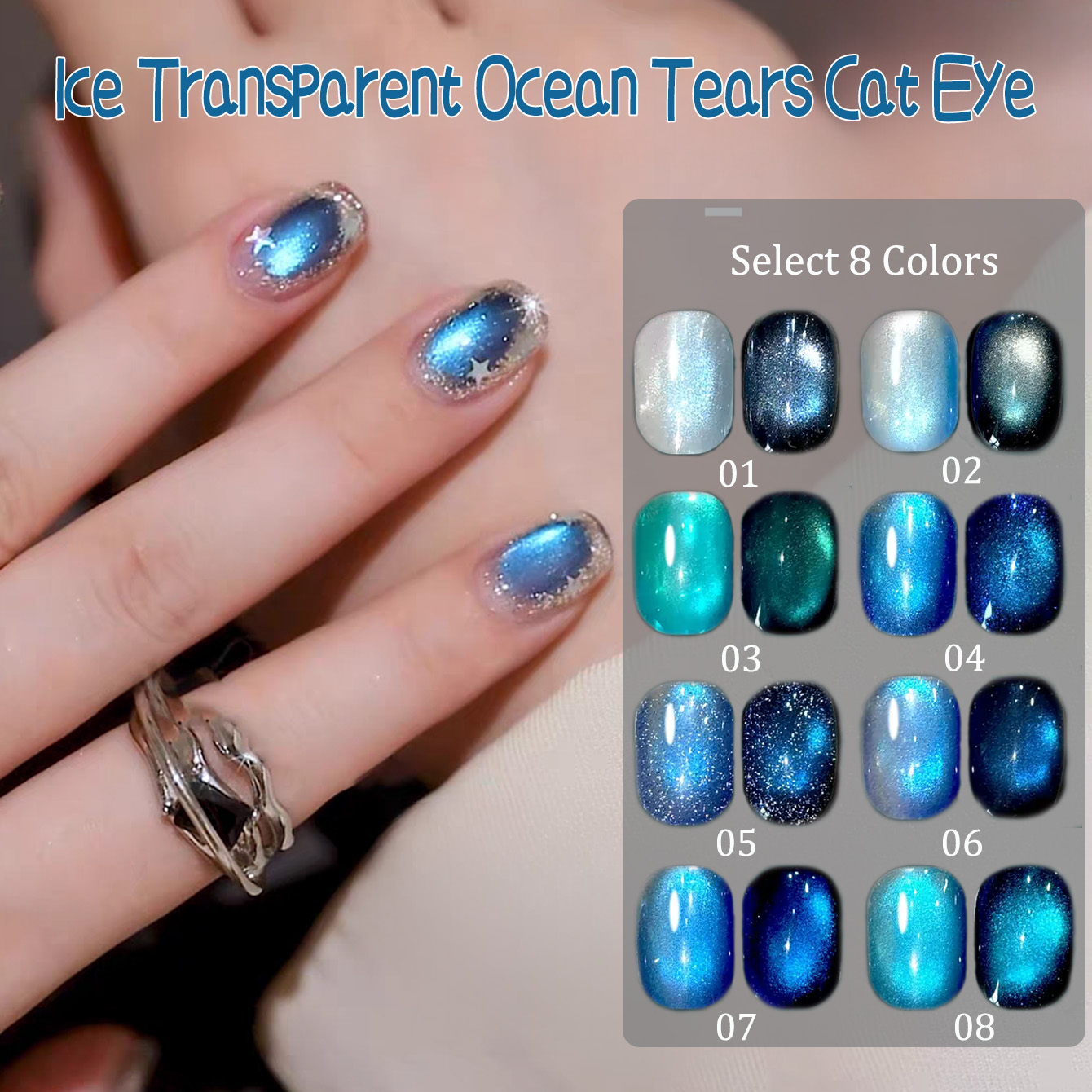 SHAKA 1-8 stuks Zomer Populair - Nail Art Ice Blue recensie en prijs