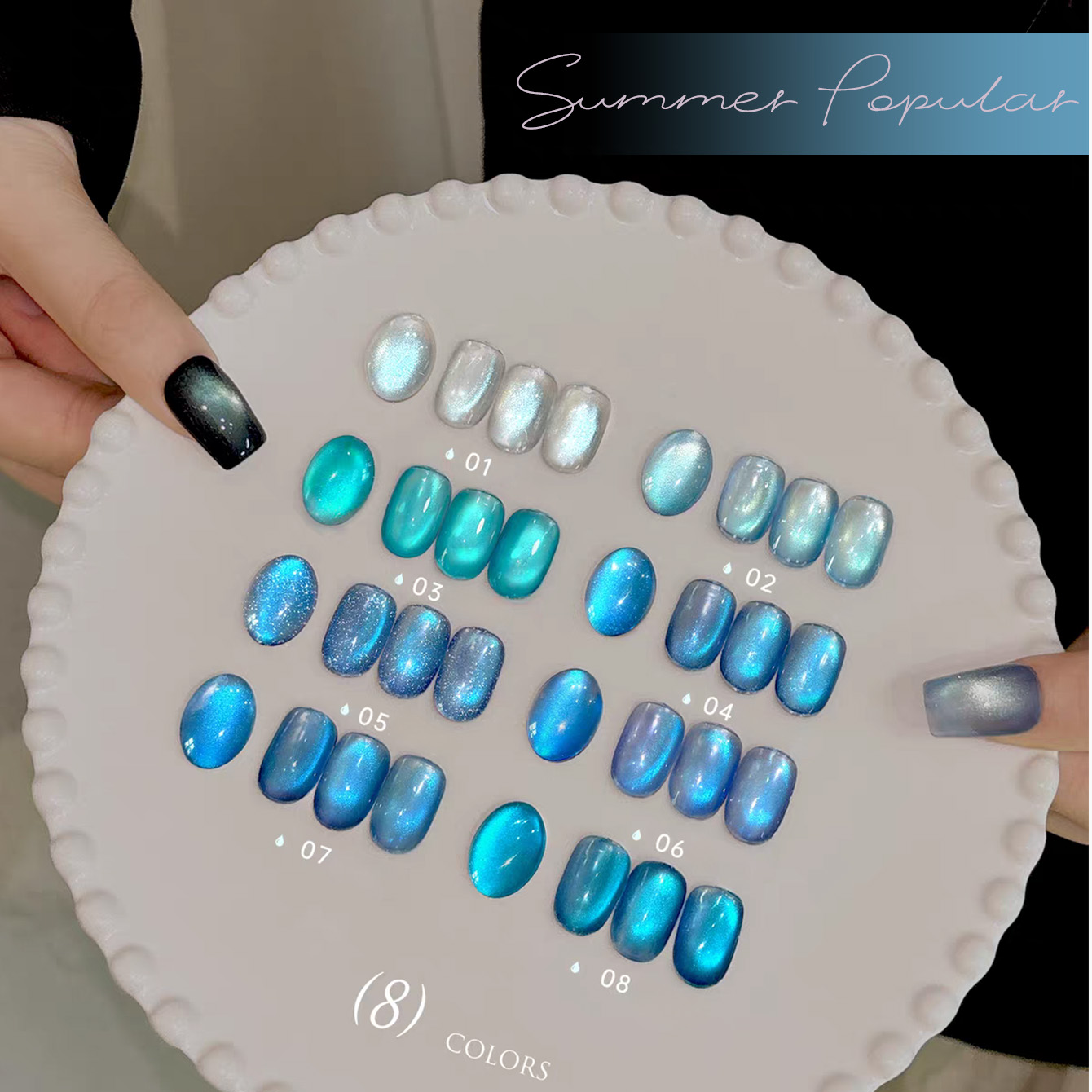 SHAKA 1-8 stuks Zomer Populair - Nail Art Ice Blue recensie en prijs